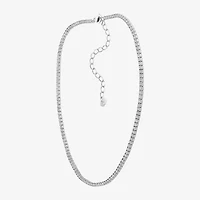 Diamonart Womens White Cubic Zirconia Sterling Silver Inch Tennis Necklace
