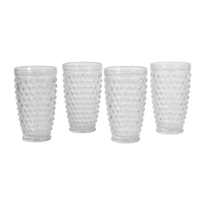 Martha Stewart Chauncey Hobnail 4-pc. Glass Tumbler Set