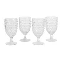 Martha Stewart Chauncey  Hobnail 4-pc. Glass Goblet Set