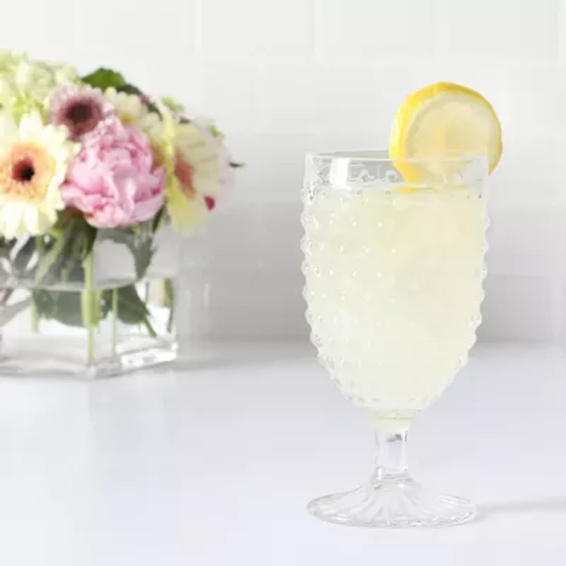 Martha Stewart Chauncey  Hobnail 4-pc. Glass Goblet Set