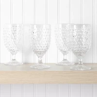 Martha Stewart Chauncey  Hobnail 4-pc. Glass Goblet Set