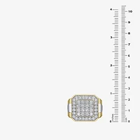 F, Si2 Mens 2 CT. T.W. Lab Grown White Diamond 14K Gold Over Silver Cocktail Ring