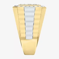 F, Si2 Mens 2 CT. T.W. Lab Grown White Diamond 14K Gold Over Silver Cocktail Ring