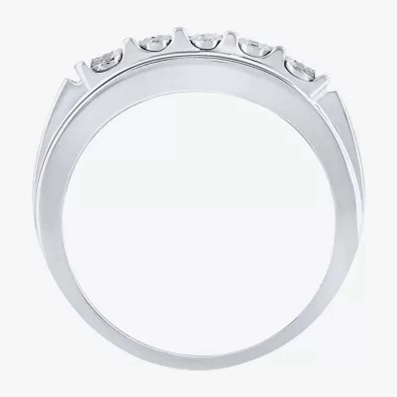 Ij, I2-I3 Mens 1/4 CT. T.W. Natural White Diamond Sterling Silver Cocktail Ring