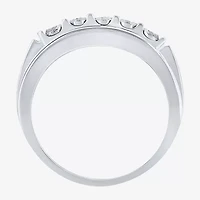 Ij, I2-I3 Mens 1/4 CT. T.W. Natural White Diamond Sterling Silver Cocktail Ring