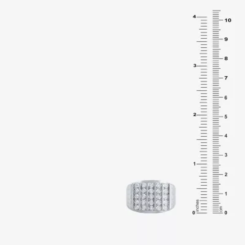 Ij, I2-I3 Mens 1/4 CT. T.W. Natural White Diamond Sterling Silver Cocktail Ring