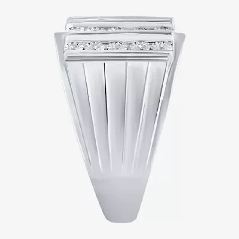 Ij, I2-I3 Mens 1/4 CT. T.W. Natural White Diamond Sterling Silver Cocktail Ring