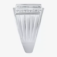 Ij, I2-I3 Mens 1/4 CT. T.W. Natural White Diamond Sterling Silver Cocktail Ring