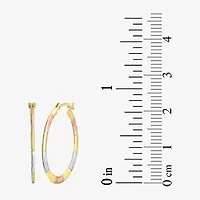 Womens 14K Tri-Color Gold 22mm Round Hoop Earrings