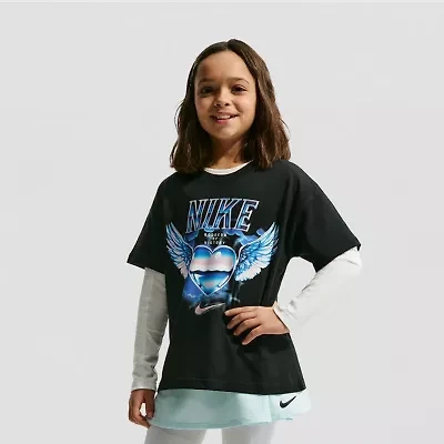 Nike Big Kid Girls Crew Neck Short Sleeve Regular Fit Graphic T-Shirt