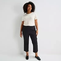 Liz Claiborne Womens Plus Flare Pull-On Pant