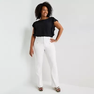 Liz Claiborne Womens Plus Mid Rise Bootcut Jean