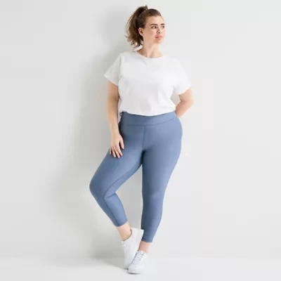 Xersion EverContour+ Womens High Rise 23" Plus Cropped Legging