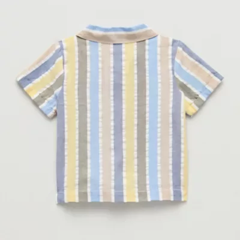 Okie Dokie Baby Boys Short Sleeve Button-Down Shirt
