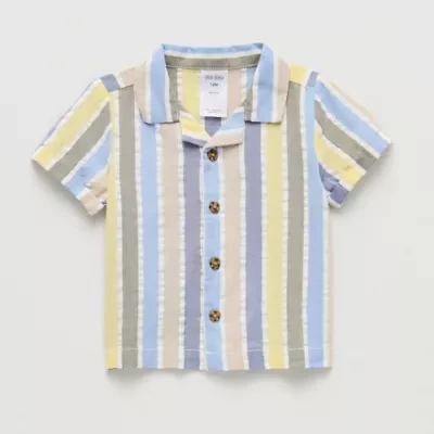Okie Dokie Baby Boys Short Sleeve Button-Down Shirt