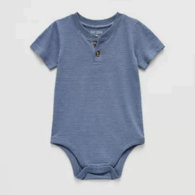 Okie Dokie Baby Boys Henley Neck Short Sleeve Bodysuit