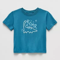 Okie Dokie Baby Boys Round Neck Short Sleeve Regular Fit Graphic T-Shirt