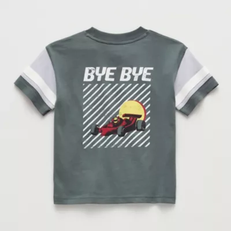 Okie Dokie Toddler & Little Boys Round Neck Short Sleeve Relaxed Fit Graphic T-Shirt