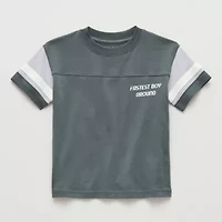 Okie Dokie Toddler & Little Boys Round Neck Short Sleeve Relaxed Fit Graphic T-Shirt