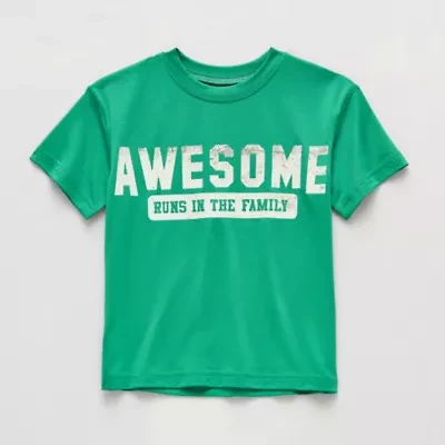 Okie Dokie Active Toddler & Little Boys Crew Neck Short Sleeve Regular Fit Graphic T-Shirt