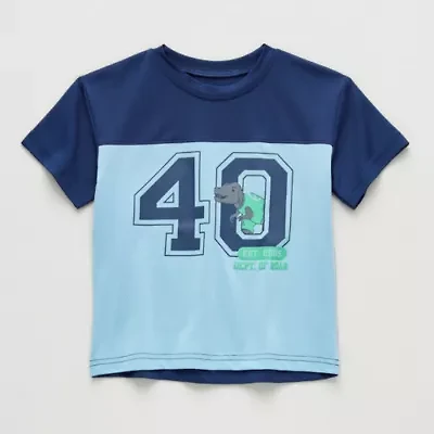 Okie Dokie Active Toddler & Little Boys Crew Neck Short Sleeve Regular Fit Graphic T-Shirt