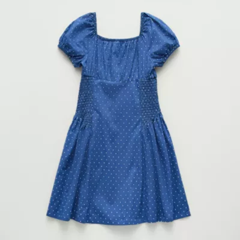 Thereabouts Little & Big Kid Girls Short Sleeve Puffed Empire Waist Dress