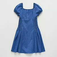 Thereabouts Little & Big Kid Girls Short Sleeve Puffed Empire Waist Dress