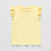 Thereabouts Little & Big Kid Girls Crew Neck Short Sleeve Embroidered T-Shirt