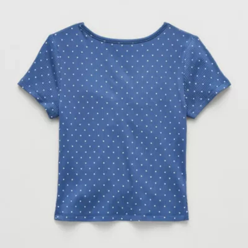 Thereabouts Little & Big Kid Girls V Neck Short Sleeve T-Shirt