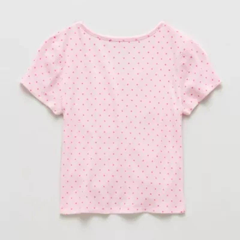 Thereabouts Little & Big Kid Girls V Neck Short Sleeve T-Shirt
