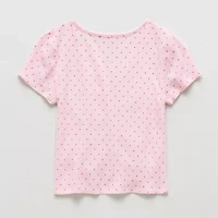 Thereabouts Little & Big Kid Girls V Neck Short Sleeve T-Shirt