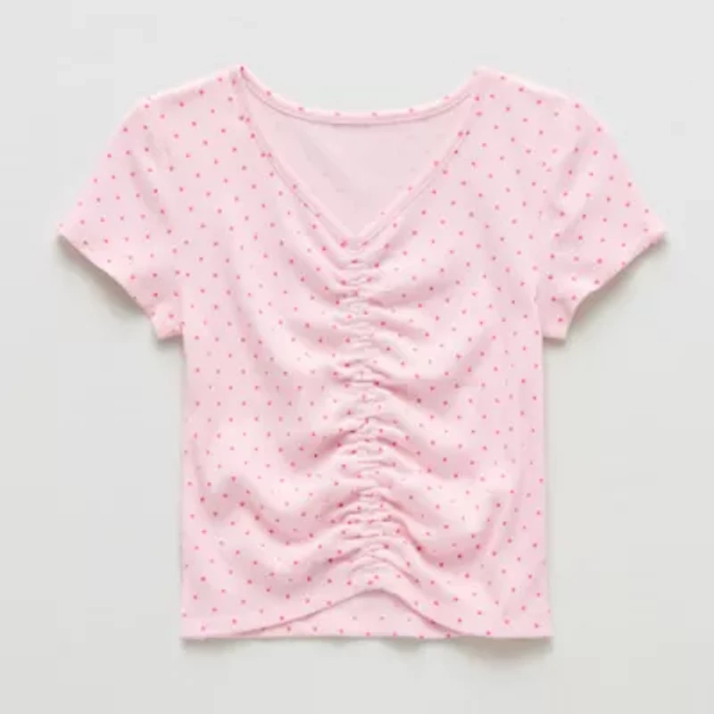Thereabouts Little & Big Kid Girls V Neck Short Sleeve T-Shirt