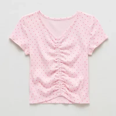Thereabouts Little & Big Kid Girls V Neck Short Sleeve T-Shirt
