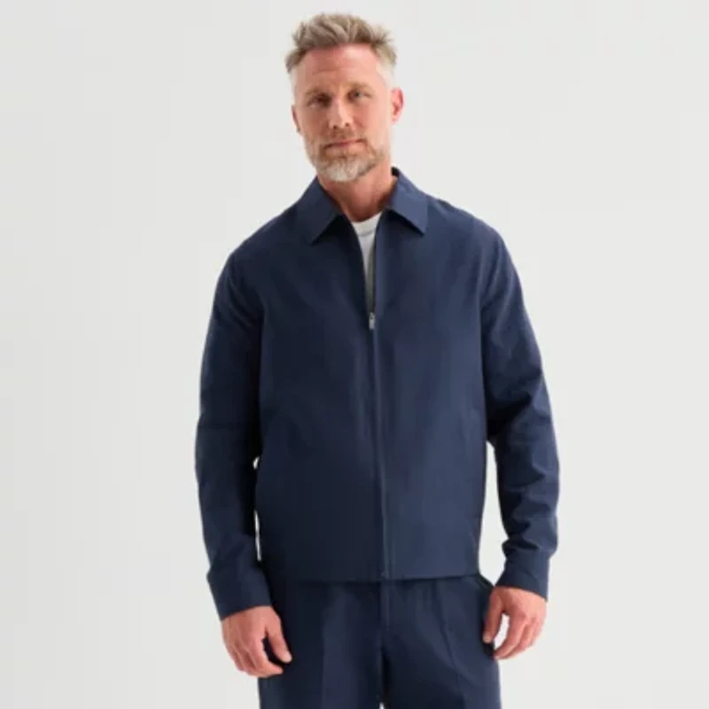 Stafford Linen Blend Mens Bomber Jacket