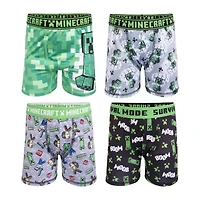 Little & Big Kid Boys Minecraft 4 Pack Boxer Briefs Babp2439