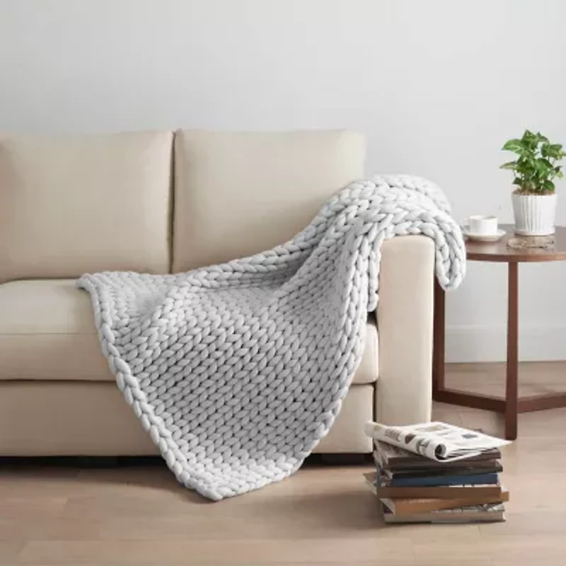 Vellux Weighted Chunky Knit Blanket