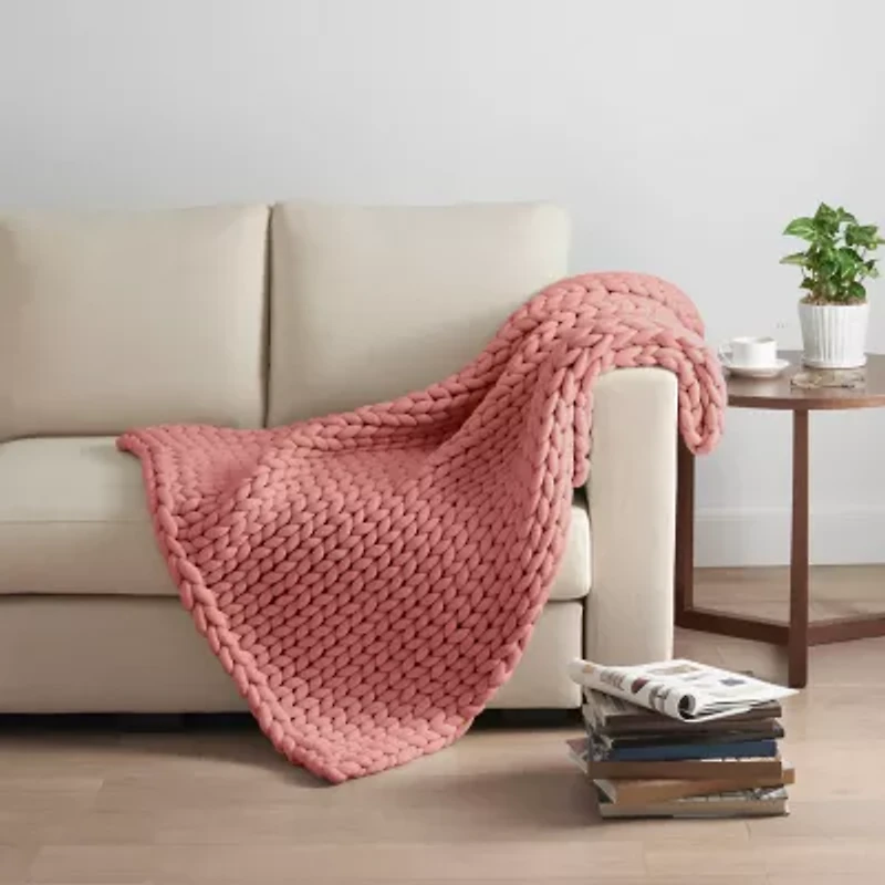 Vellux Weighted Chunky Knit Blanket