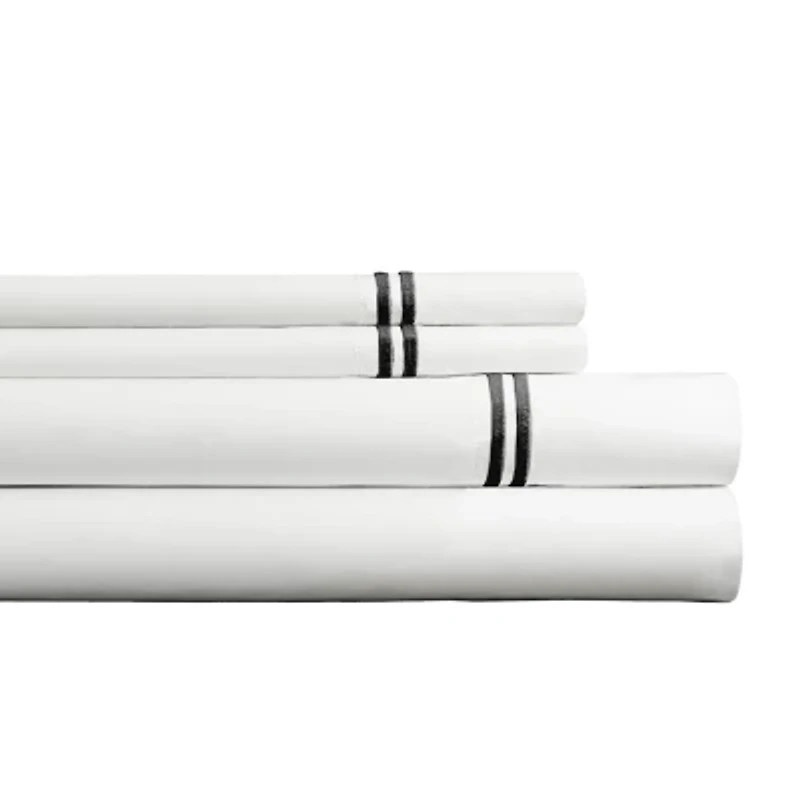 Pointehaven Double Stitch Cotton Percale Oversized Zipper Closure 3-pc. Duvet Cover Set