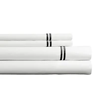 Pointehaven Double Stitch Cotton Percale Oversized Zipper Closure 3-pc. Duvet Cover Set