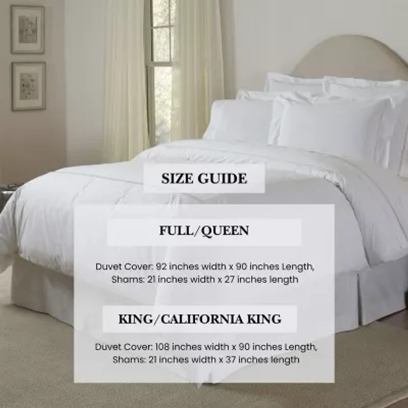 Pointehaven Double Stitch Cotton Percale Oversized Zipper Closure 3-pc. Duvet Cover Set