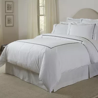 Pointehaven Double Stitch Cotton Percale Oversized Zipper Closure 3-pc. Duvet Cover Set