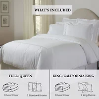 Pointehaven Double Stitch Cotton Percale Oversized Zipper Closure 3-pc. Duvet Cover Set