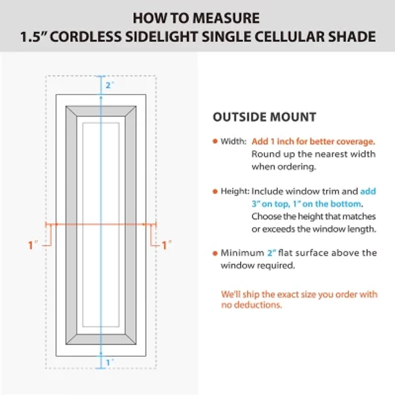 Eco Estates Sidelight Cut-To-Width Cordless 100% Blackout Cellular Shade