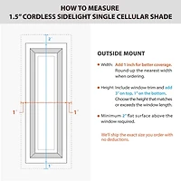 Eco Estates Sidelight Cut-To-Width Cordless 100% Blackout Cellular Shade