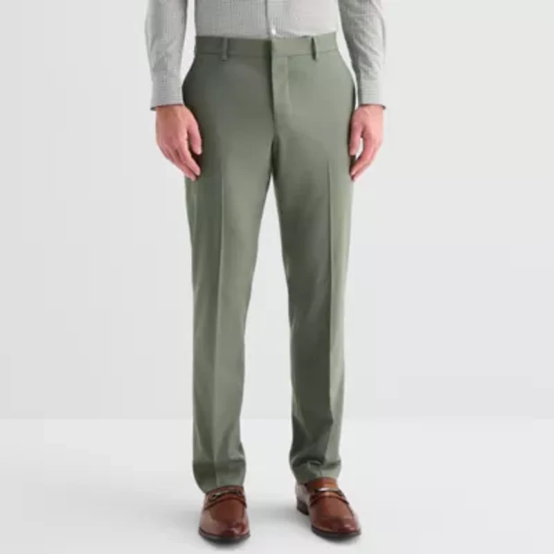 J. Ferrar Ultra Comfort Mens Stretch Fabric Slim Fit Flat Front Suit Pant