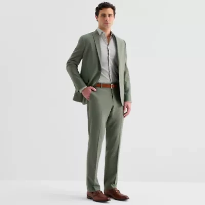 J. Ferrar Ultra Comfort Mens Stretch Fabric Slim Fit Flat Front Suit Pant