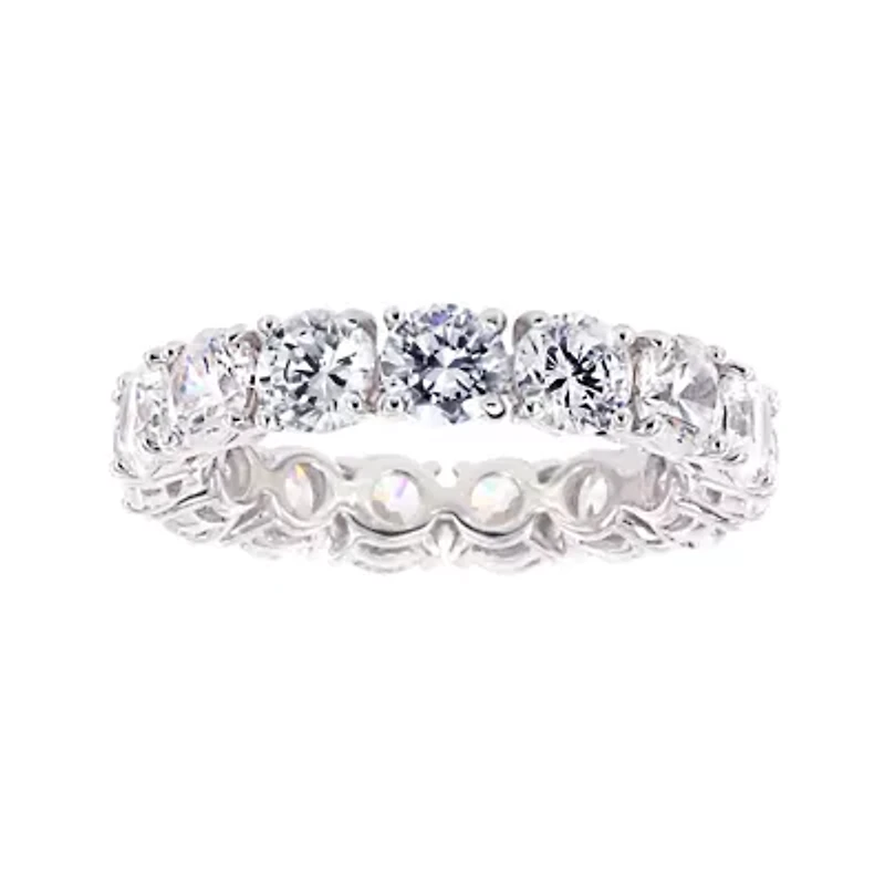 Diamonart® Cubic Zirconia Sterling Silver Eternity Band Ring