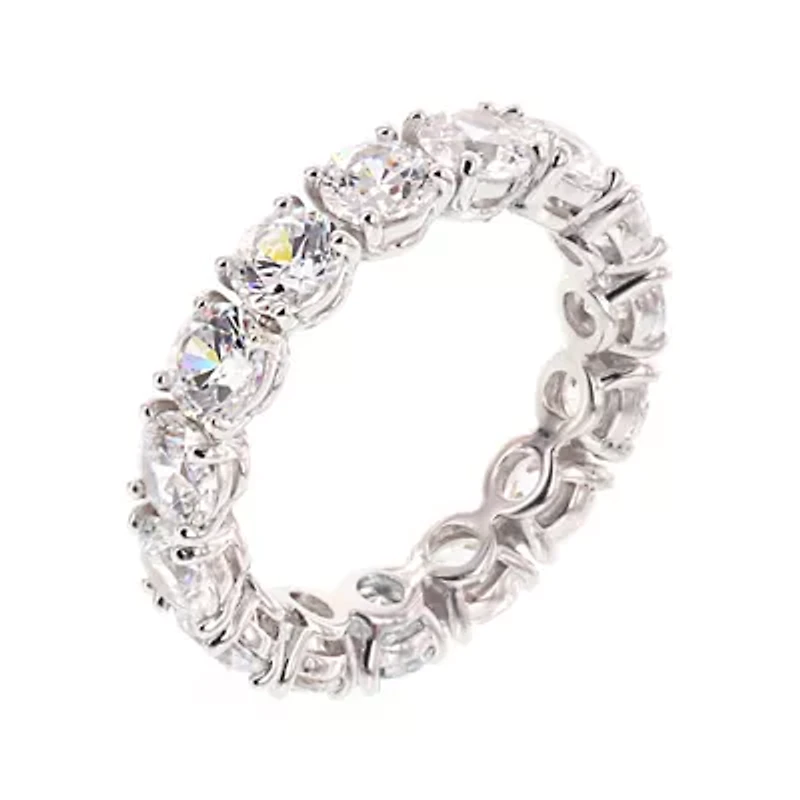 Diamonart® Cubic Zirconia Sterling Silver Eternity Band Ring