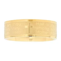 Steeltime Hail Mary Prayer Mens 6MM 18K Gold Over Stainless Steel Band
