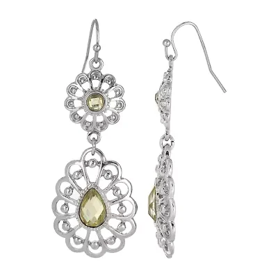1928 Silver Tone Womens Drop Earrings
